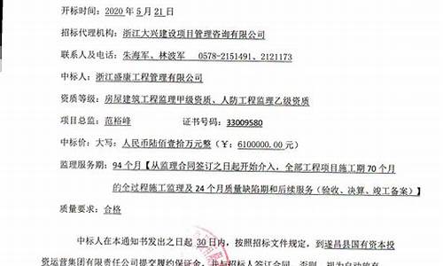 监理中标通知书格式_工程监理中标通知书模板