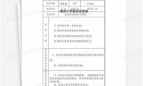 家访记录内容_家访记录内容及家长意见和建议